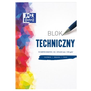 BLOK TECHNICZNY OXFORD A3/10K BIAŁY
